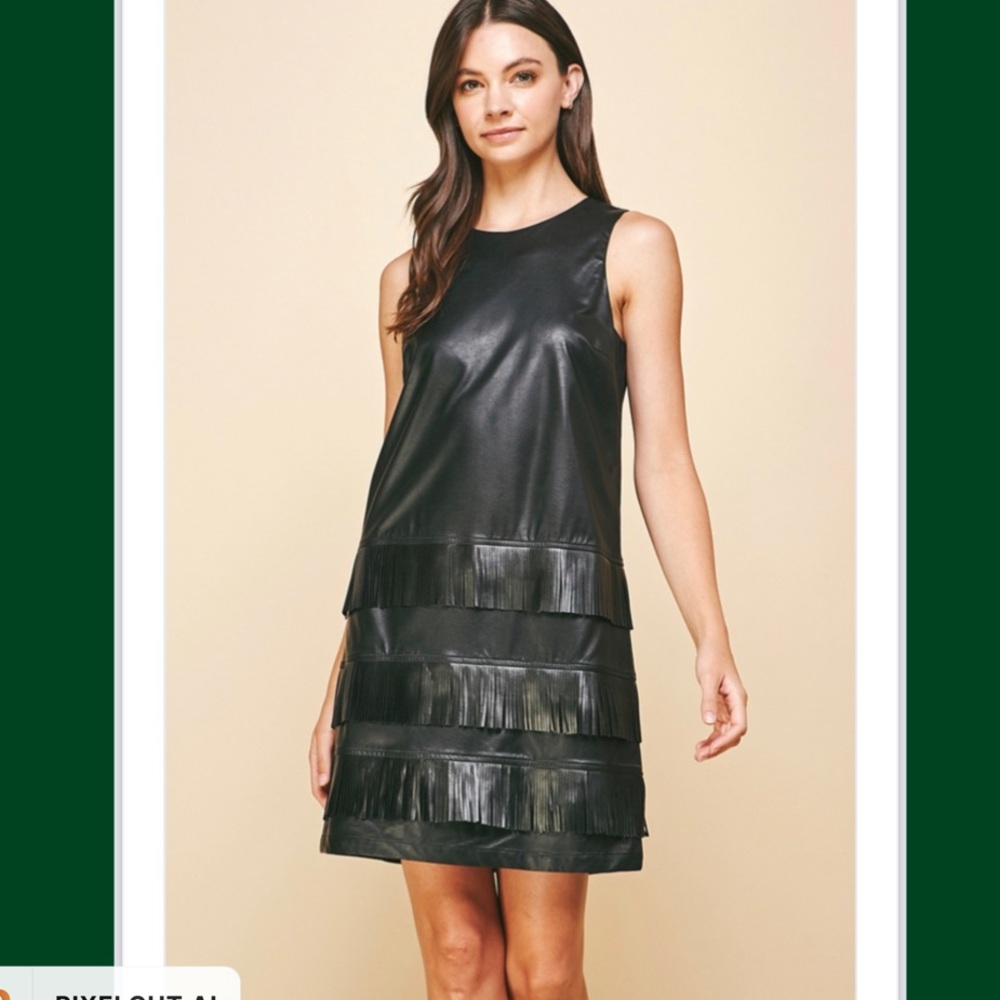 New with Tags! Women’s Black Faux Shift Leather Dress